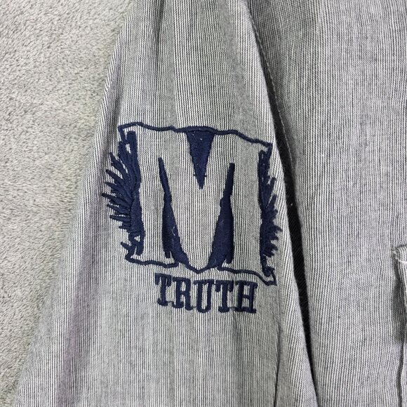 Mens Gray Moment Of Truth Shirt Long Sleeve Button Up Embroidered Patches XXL - Picture 6 of 10